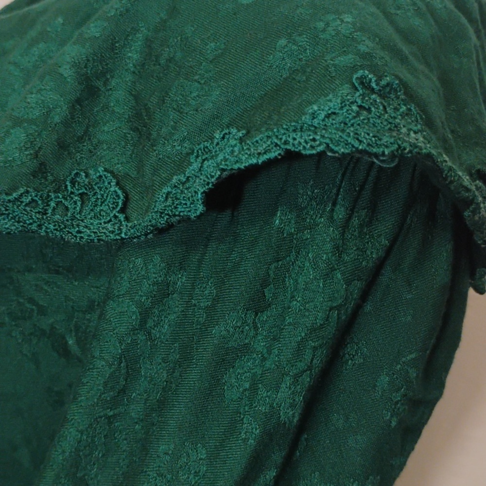 Vintage Karin Stevens 1980's  Maxi Dress with Scalloped Peter Pan Collar - Picture 5 of 14